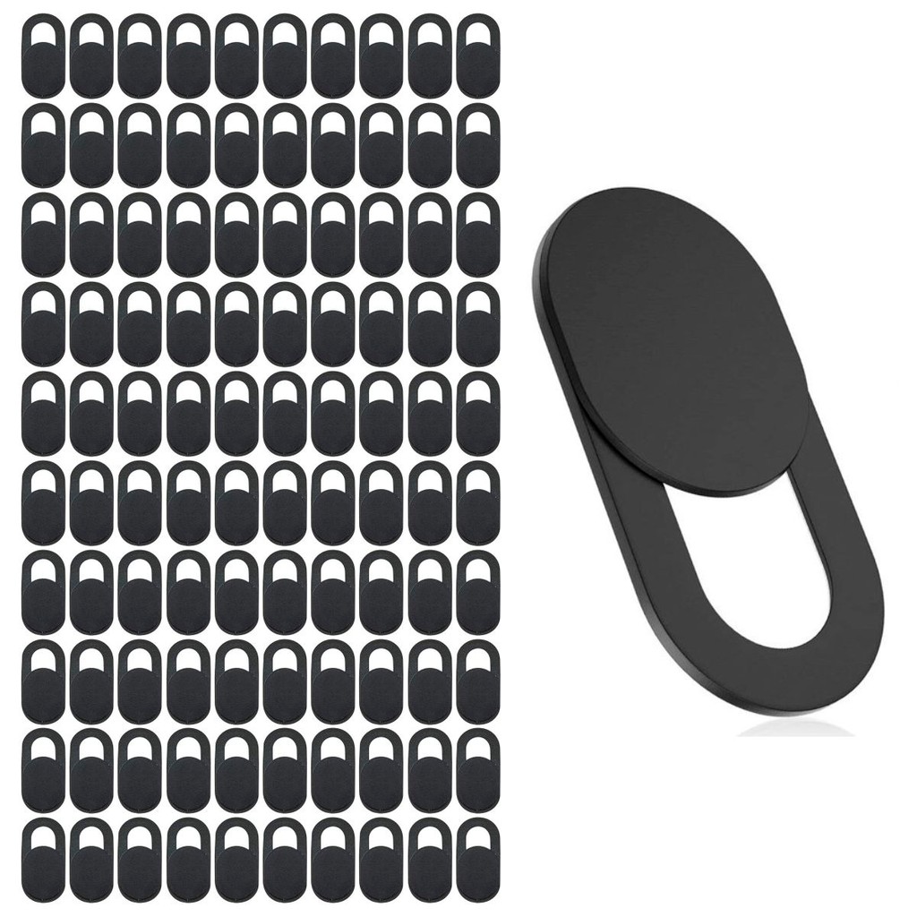 Kit 100x Tapa Tampa Bloqueador Câmera Protetor Webcam Cover Anti-Espião Notebook Celular Macbook Tablet Cor: Preto