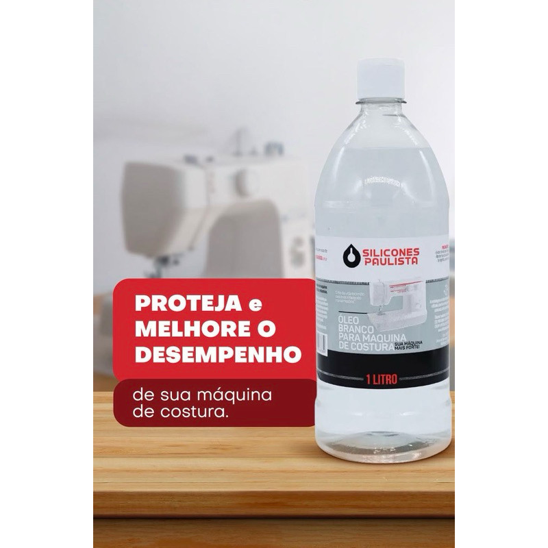 Óleo Branco para Máquina de Costura Doméstica ou Industrial Alto Poder de Lubrificação 1 Litro Promo