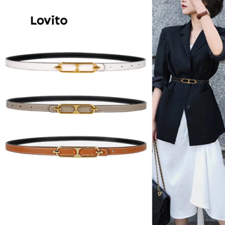 Lovito Cinto Casual Básico Poroso Ajustável Dupla Face Para Mulheres L46ED016 (Marrom/Caqui Claro/Branco) em Oferta na Shopee