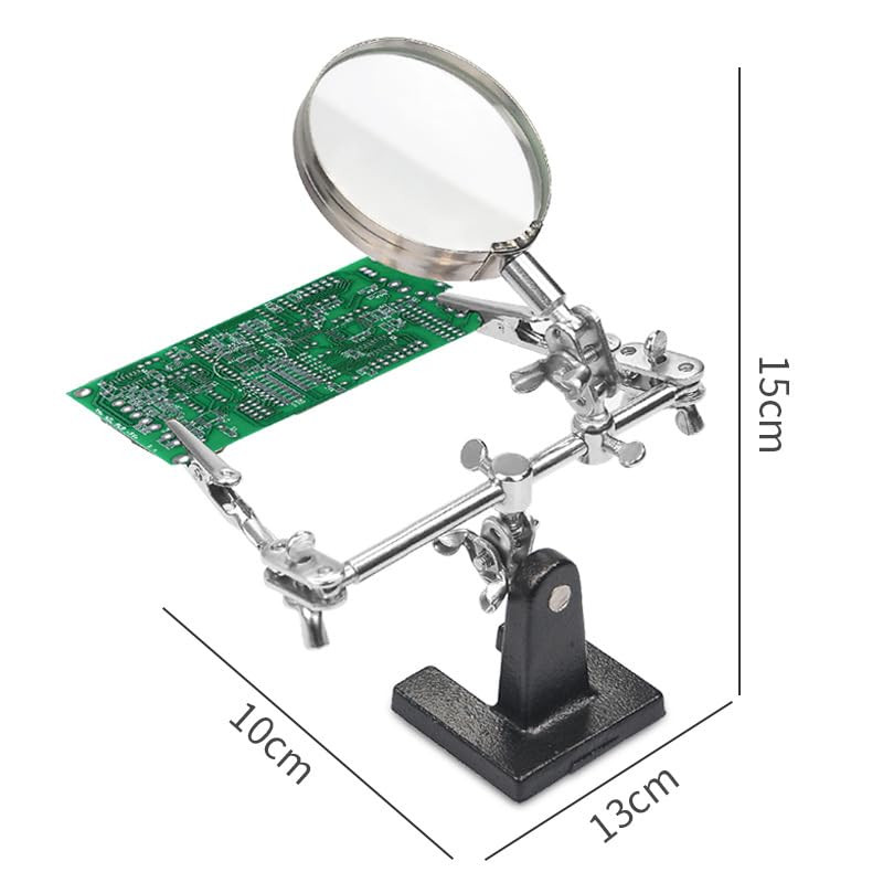 Lupa De Mesa 5x Com Suporte 2 Leds Clipes De Soldagem Lupa De Mesa Lupa de bancada com grampo auxiliar mod Novos e de Qu