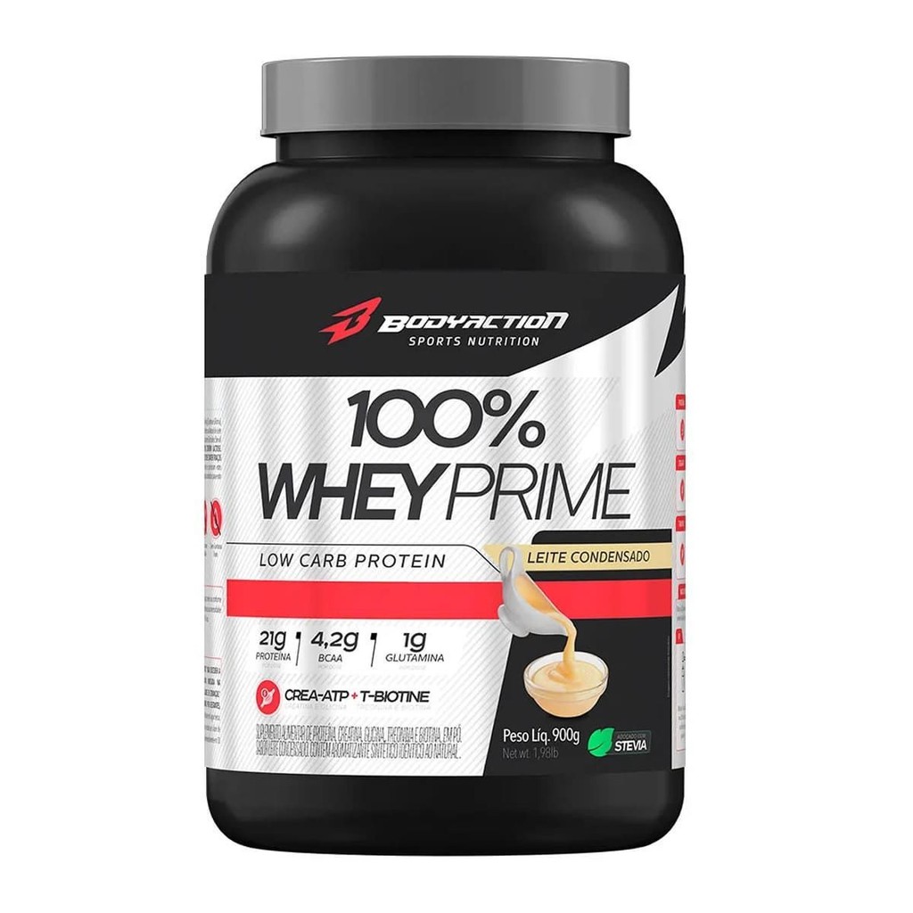 100% Whey Prime Concentrado - 900g Leite Condensado - BodyAction