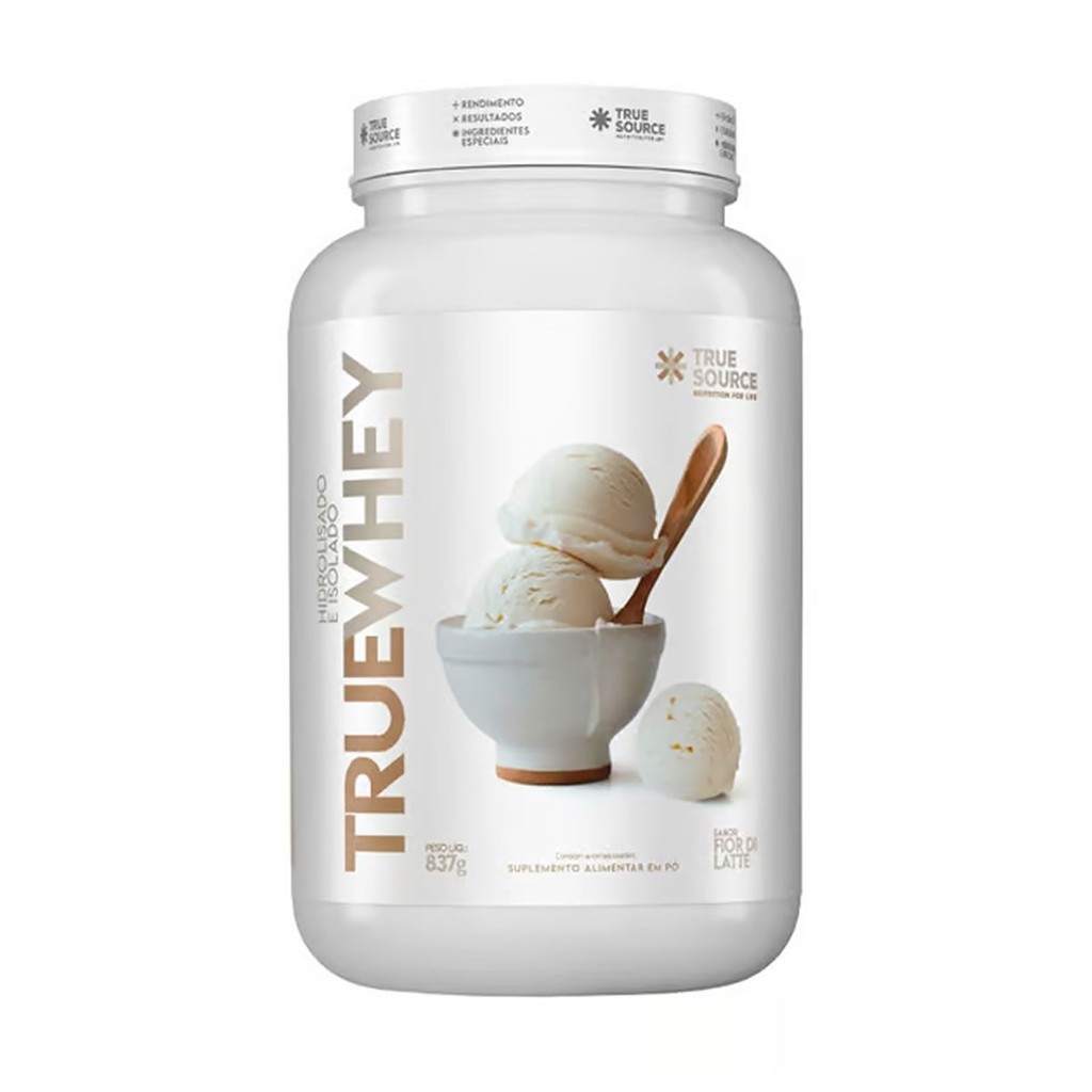 True Whey Protein Hidrolisado e Isolado - 837g Fior di Latte - True Source em Oferta na Shopee