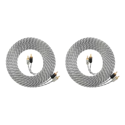 KIT 2 CABOS RCA INJETADO 5 METROS TARAMPS PARA SOM AUTOMOTIVO