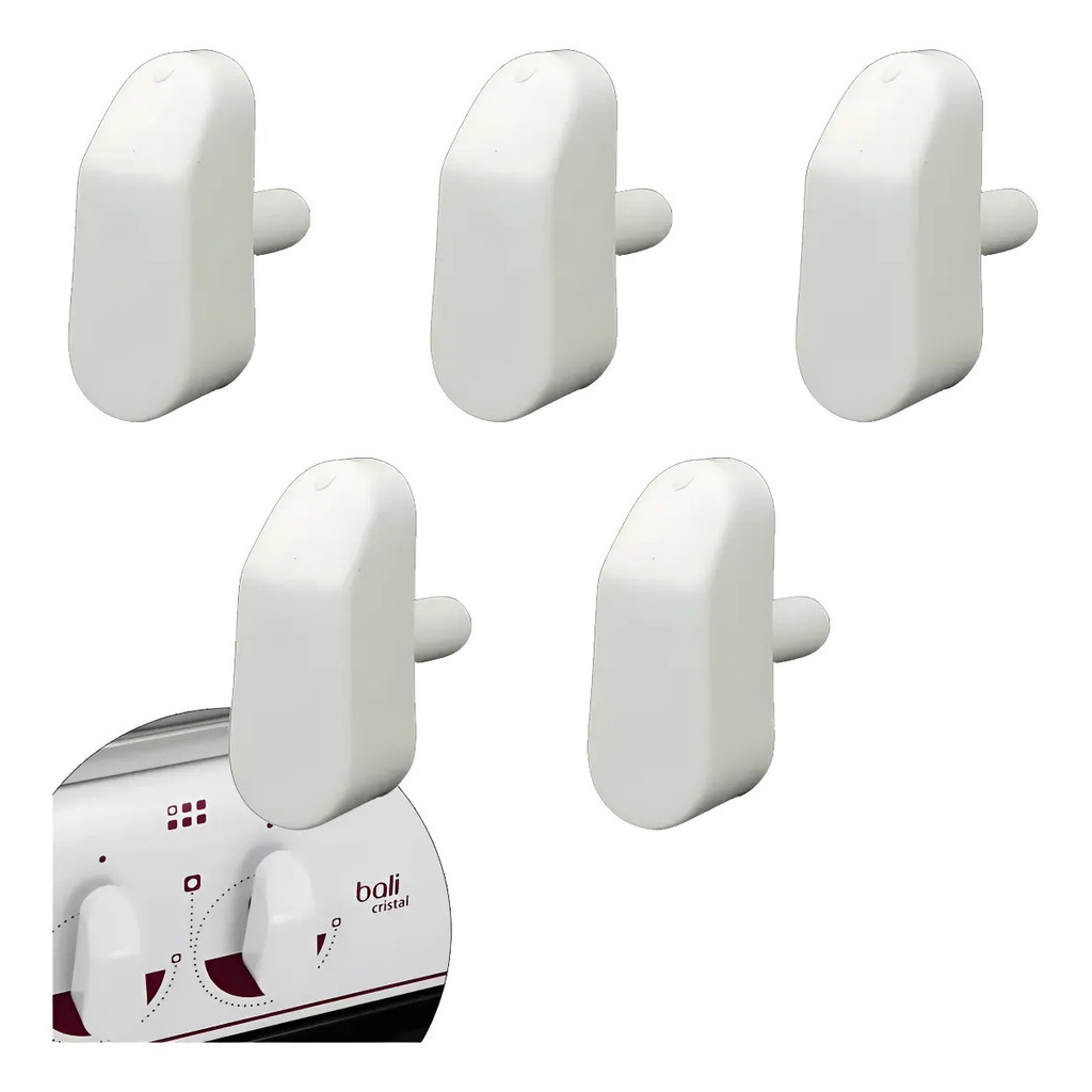 Jogo 5 Botão Fogão Esmaltec Veneza Bali 4 Bocas Branco Forno Compatível Envio Rápido