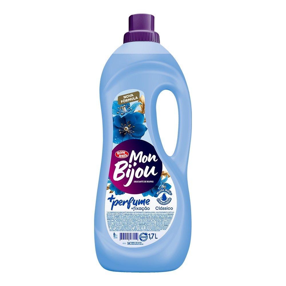 Amaciante Mon Bijou Azul + Perfume 1,7 Litros - Embalagem com 6 Unidades
