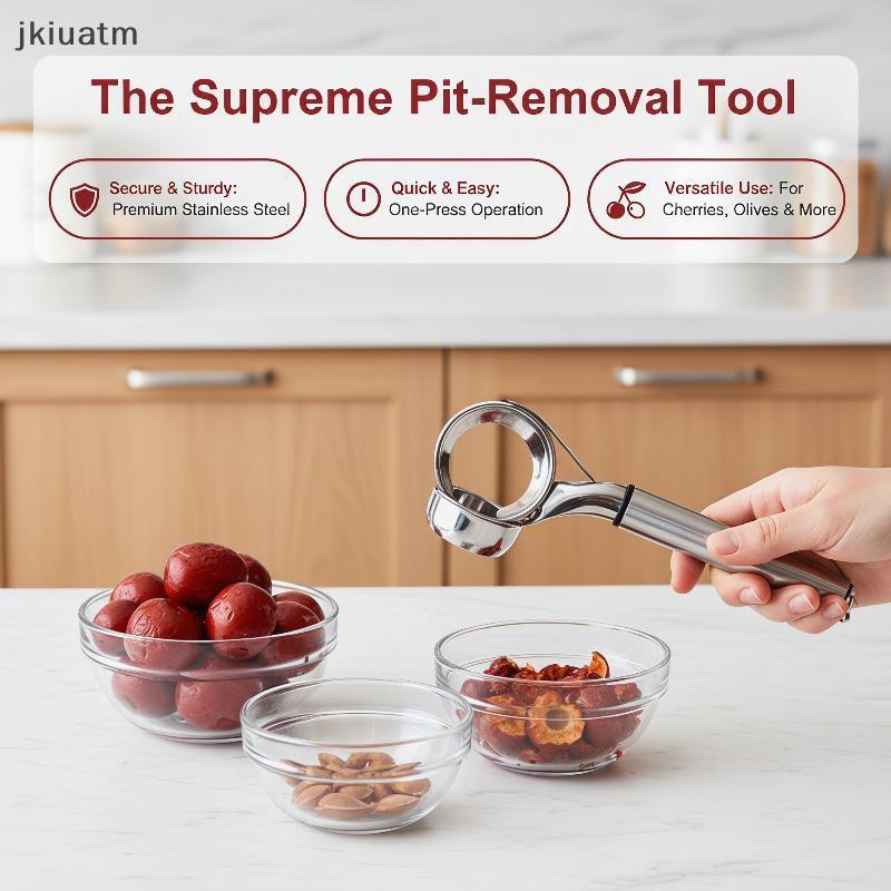 [jkiuatm] Aço Inoxidável Jujuba Corer Food Grade Resistente À Ferrugem Removedor Rápido De Poços Prático Utensílio De Co