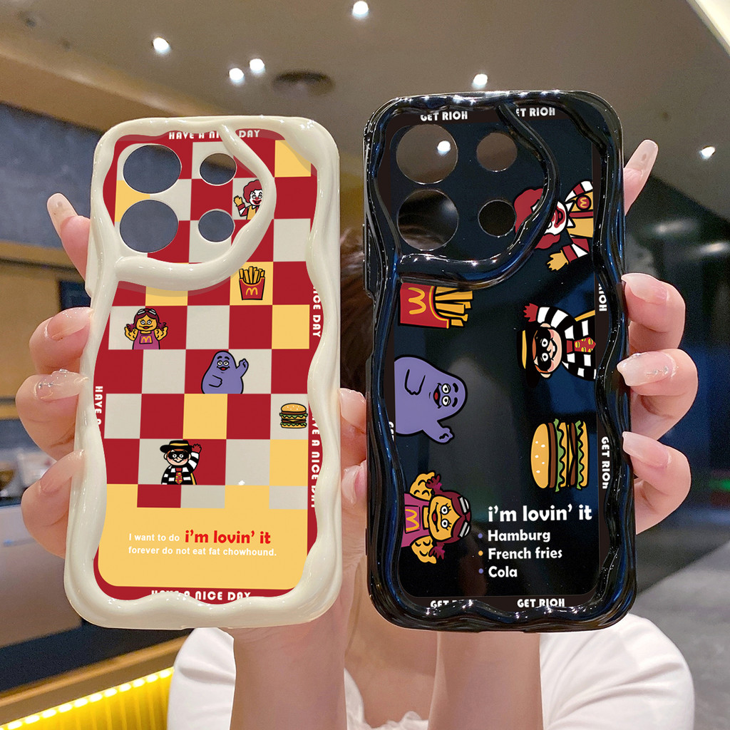 Compatível Com Redmi Note 15 14 13 12 11 Pro 13C A3 Xadrez Big Mac Get Rich Case Capa De Onda Interna