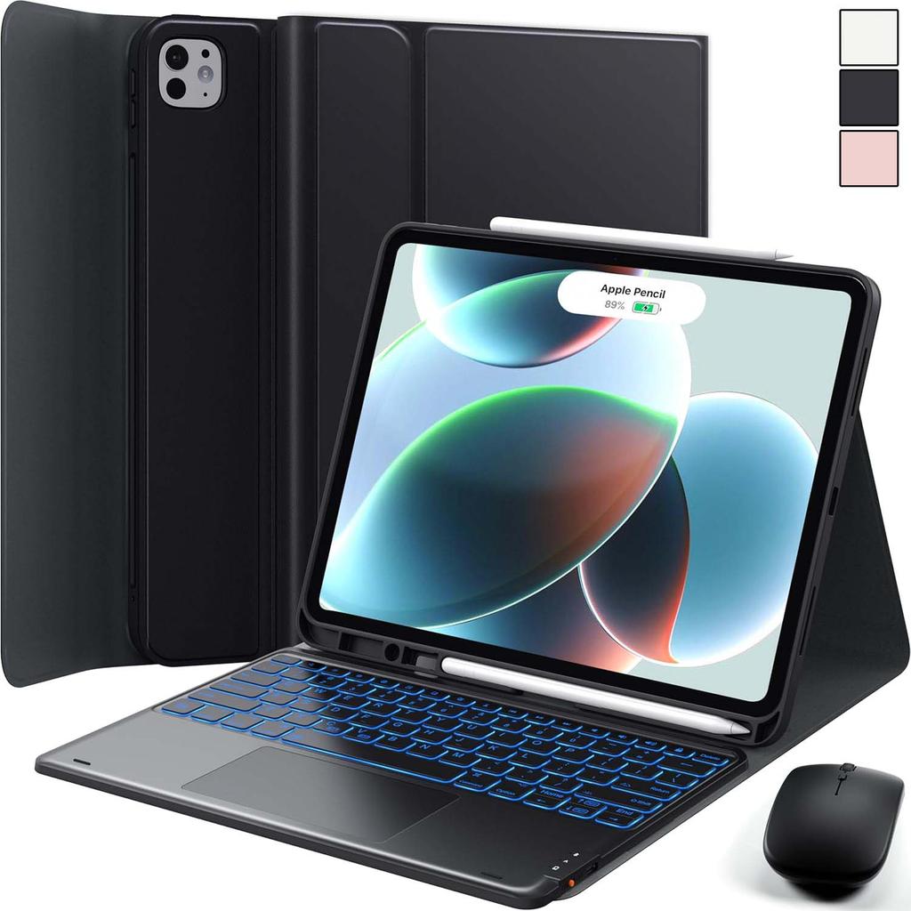 Trackpad Retroiluminado Capa De Teclado+Mouse Para iPad Air 8/7/6/5/4/3/2, iPad