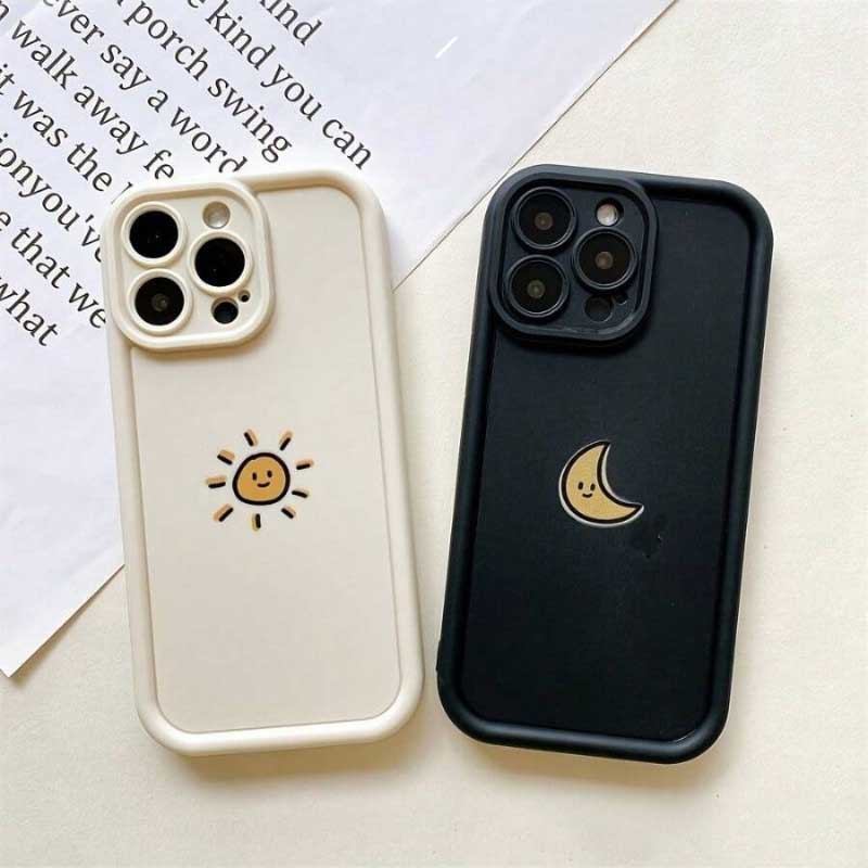 Motivo Bonito Lua E Sol Impressão Caso De Telefone Para Samsung Galaxy A54 A57 A27 A37 A36 A56 A55 A35 A17 A07 A16 A15 A