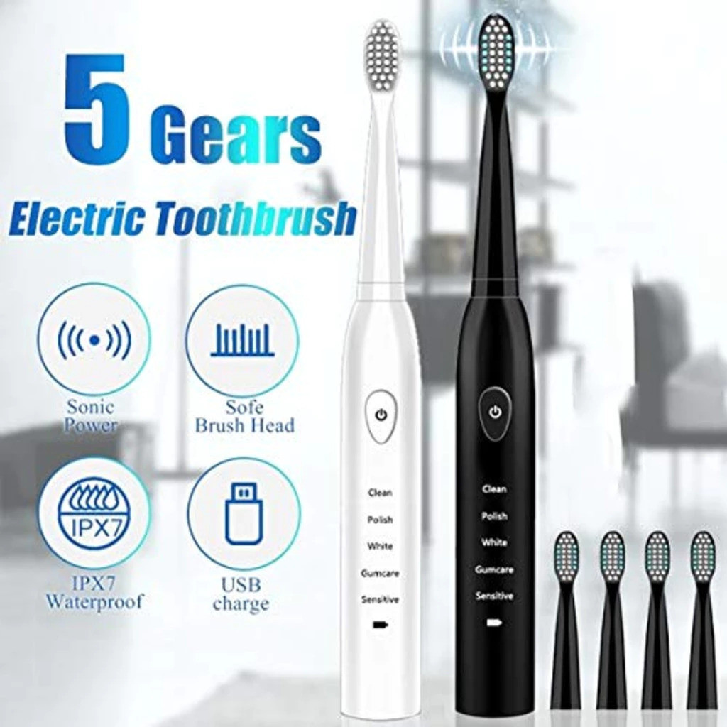 Escova de dentes ultra-sônica, poder de carregamento USB, escova de dentes elétrica ultra-sônica, tem 5 modos TECNO