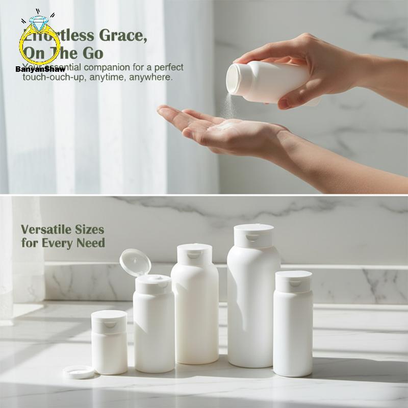 [BANY] 1 PCS 30g 50g 100g Frasco De Pó De Talco Branco Recarregável Dispensador Cosmético Recipiente Plástico Frascos Va