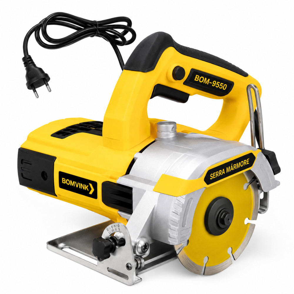 Serra Mármore 220V 1200W 12000 RPM Corte Preciso Piso Cerâmica Granito Mármore