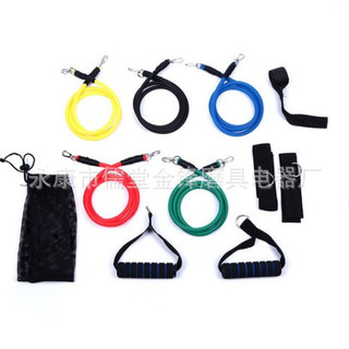 Conjunto de 11 faixas de resistência de látex com alça bicolor, faixas elásticas, de resistência, faixas de fitne