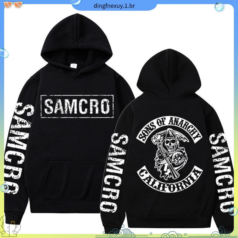 Sons of Anarchy SAMCRO Gráfico Moletom Com Capuz Masculino Streetwear Primavera Outono Feminino Vintage Rock Punk Oversi