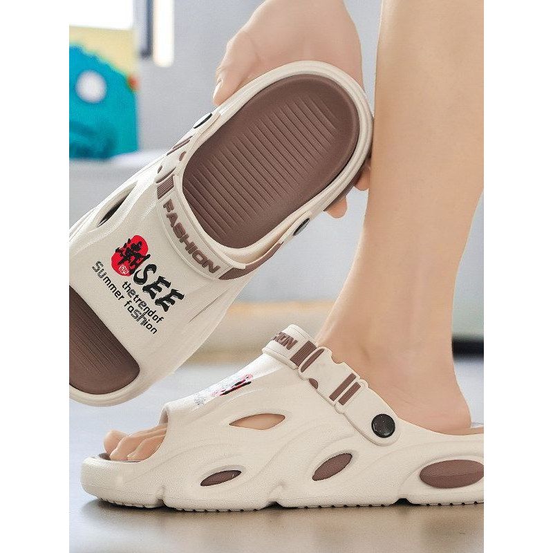 Chinelos masculinos 2026 primavera novo estilo esportes ao ar livre lazer respirável Flip-Flops de sola grossa merda-pis