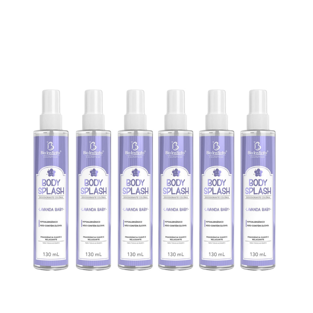 Kit 6 Body Splash Lavanda Baby 130ml Bio Instinto