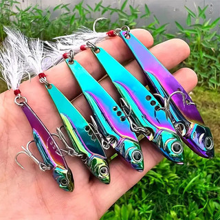 Isca VIB de Metal para Todas as Camadas de Água, Arremesso Longo, 20g, Colorida, com Lantejoulas Vibratórias, Olhos 3D A