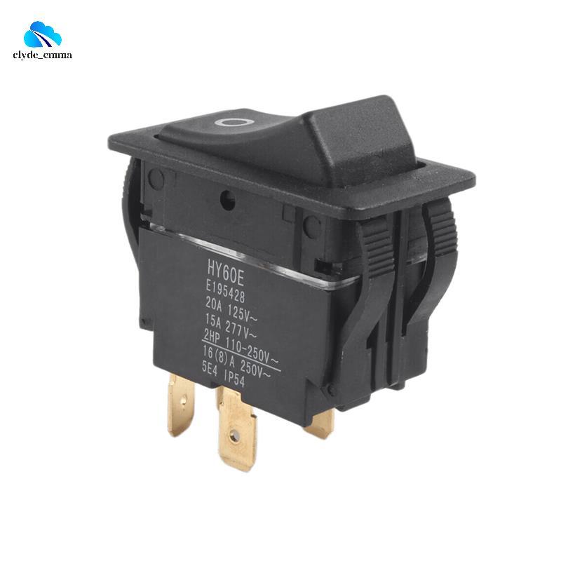 HY60E 4 Pinos 20A 125V/250V 2HP Interruptores De Botão Oscilante Industriais Liga/Desliga