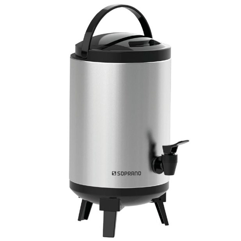 Botijão Térmico 4 Litros Inox Soprano Palace Pé Retrátil Porta Sachê para Tereré Chá Água