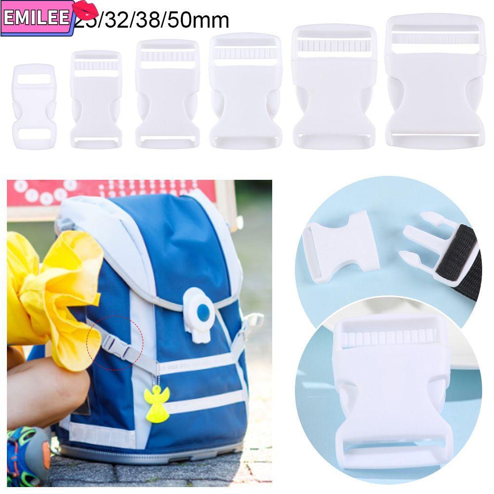 EMILEE 2/5/10/20/30pcs Fivela Curva Ajustável Bolsa Alça Webbing Plástico Branco Paracord Pulseira Bloqueio