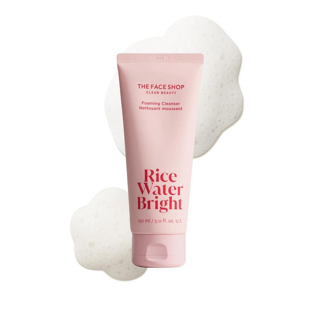 TheFaceShop Rice Water Brightening Facial Cleanser com Ceramida, Sabonete Facial Suave para Hidratação e Umectação, Limp