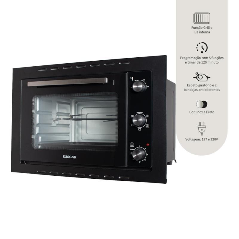 Forno Elétrico Suggar Embutir 50L Grill e Espeto Giratório Preto · foto 2