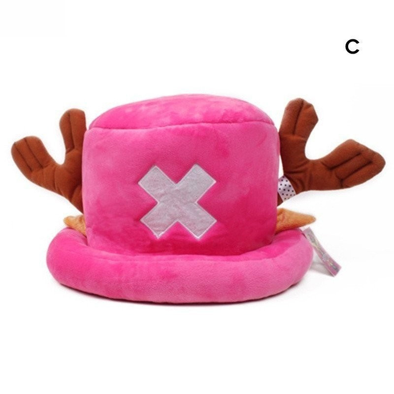 Dois adoráveis gorros de pelúcia quentes de inverno em formato de Tony Chopper, um presente de Natal para mulheres QHU6