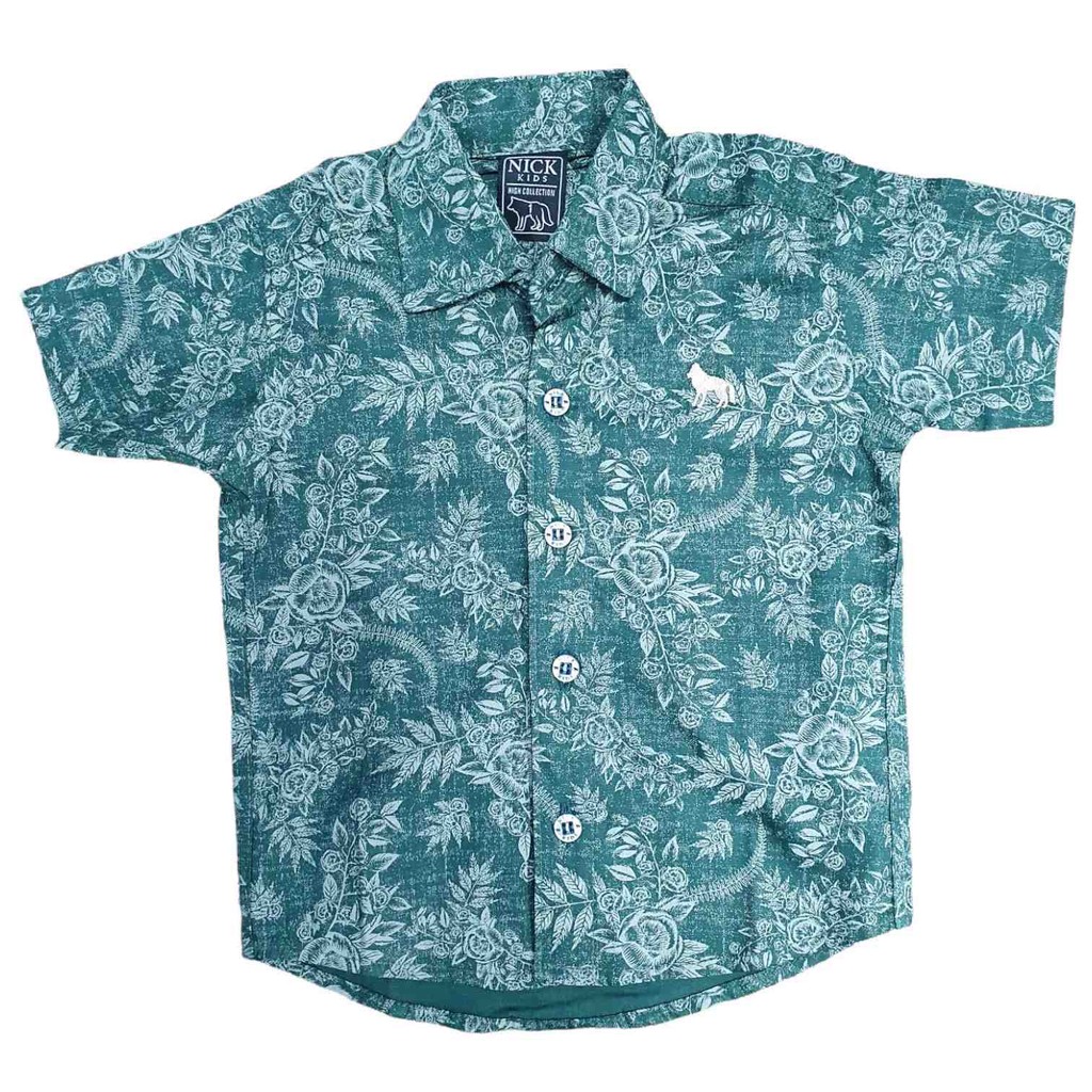 Camisa Floral Infantil Verde