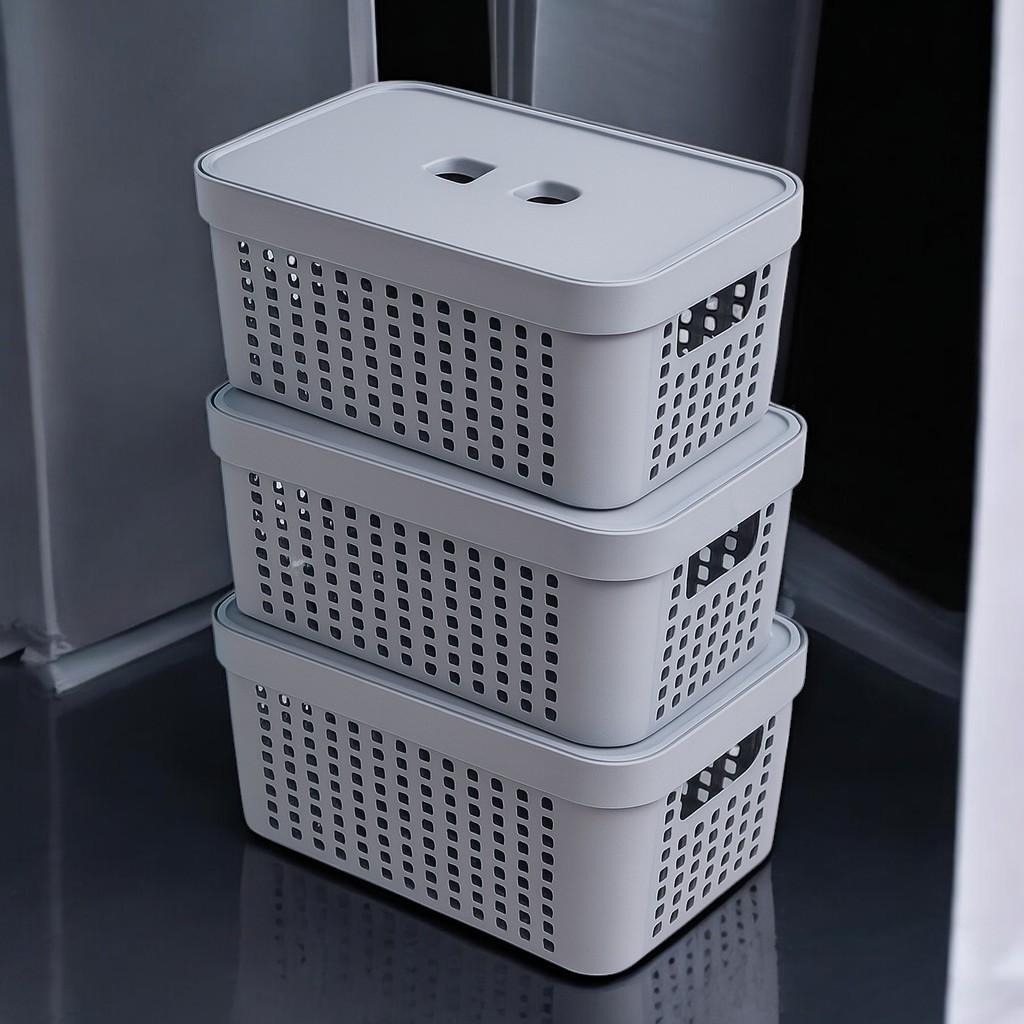 Kit 3 Caixas Organizadoras 2L com Tampa – Plástico Resistente Multiuso Casa e Escritório