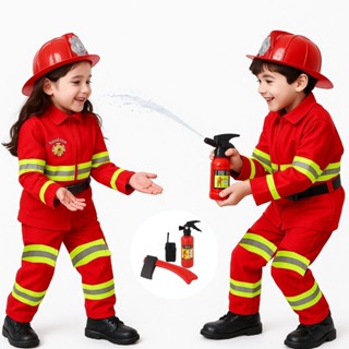 Fantasia Infantil Bombeiro Unissex Vermelha + Kit Brinquedos em Oferta na Shopee