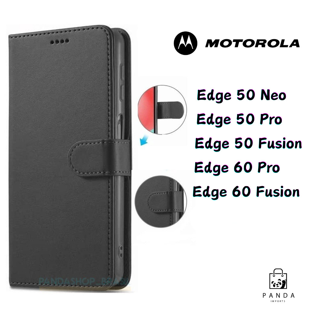 Capa Carteira Flip Com Porta Cartão Para Motorola Edge 50 Neo/50 Pro/50 Fusion/60 Pro/60 Fusion em Oferta na Shopee