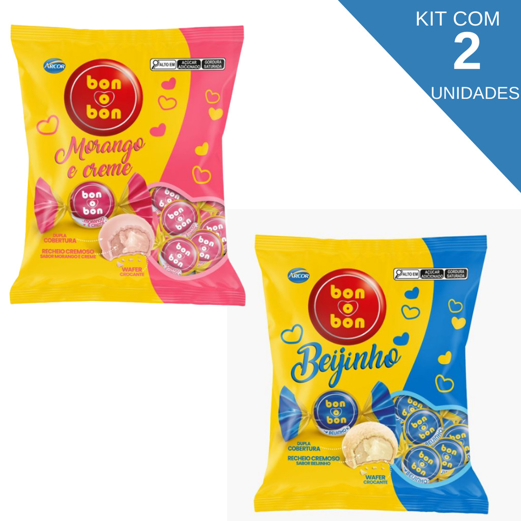 Kit Com 2 Pacotes Bombom Bon o Bon De 750g
