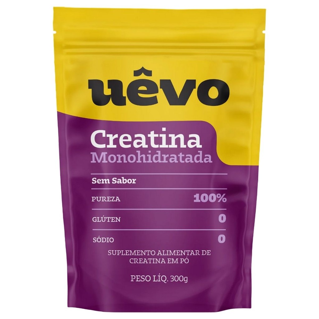 Creatina Monohidratada Refil 300g Uêvo em Oferta na Shopee