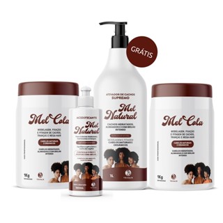 2x Mel Cola Trihair 1kg + Acidificante + Ativador 1L Grátis | Cachos definidos | Cruelty Free em Oferta na Shopee