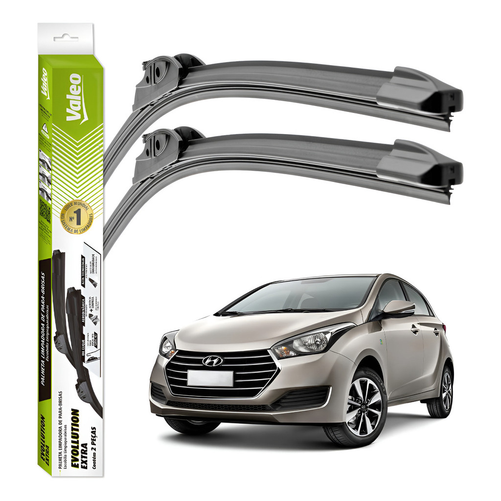 Par Palhetas Limpador Parabrisa Valeo Hb20 2012 A 2019 em Oferta na Shopee