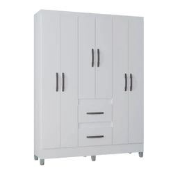 Guarda-Roupa Solteiro 6 Portas 2 Gavetas Capri Poquema