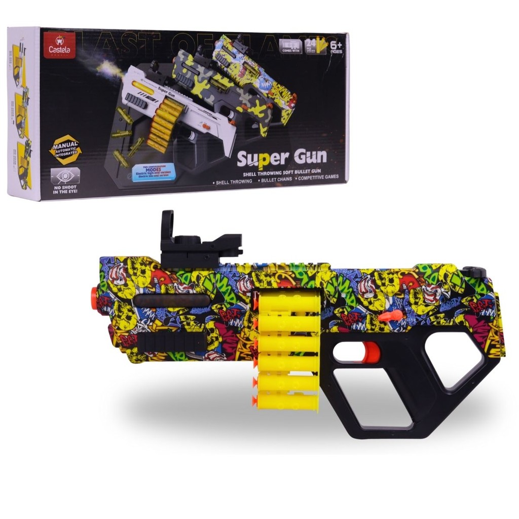 Lançador De Dardos P90 Automática Com Luz E Solta Fumaça - Castela em Oferta na Shopee