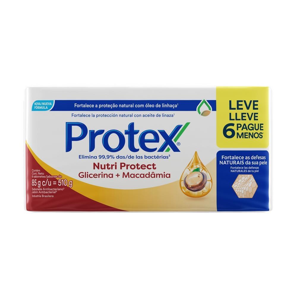 SABONETE EM BARRA PROTEX NUTRI PROTECT MACADÂMIA 85G 6 UNIDADES em Oferta na Shopee