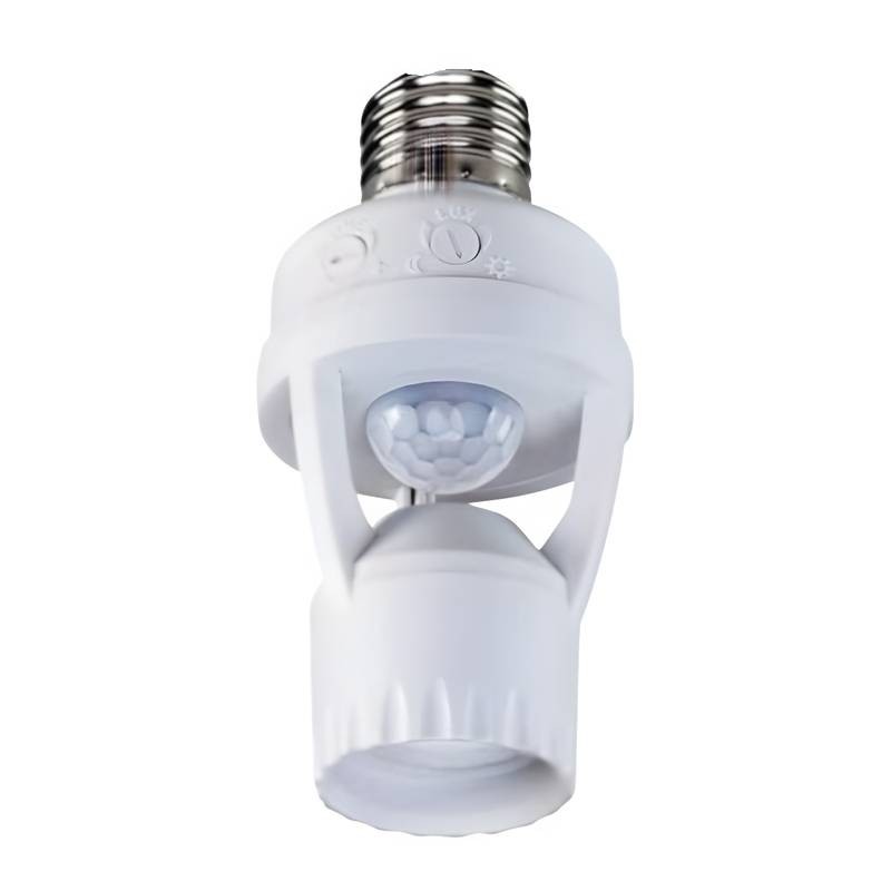 Soquete E27 com Sensor de Presença Fotocélula Para Lâmpada  Bivolt ângulo de Detecção 360°