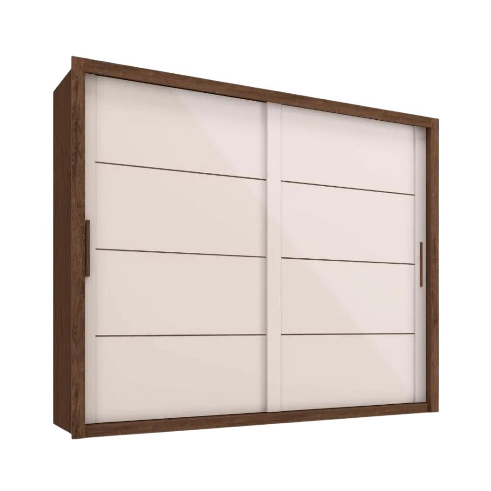 Guarda Roupas Casal Imperador Zanzini Jacarandá Off White em Oferta na Shopee