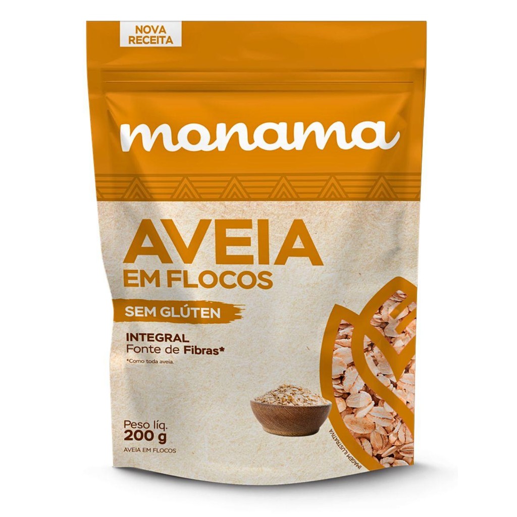 Aveia Em Flocos 200G Sem Glúten Monama