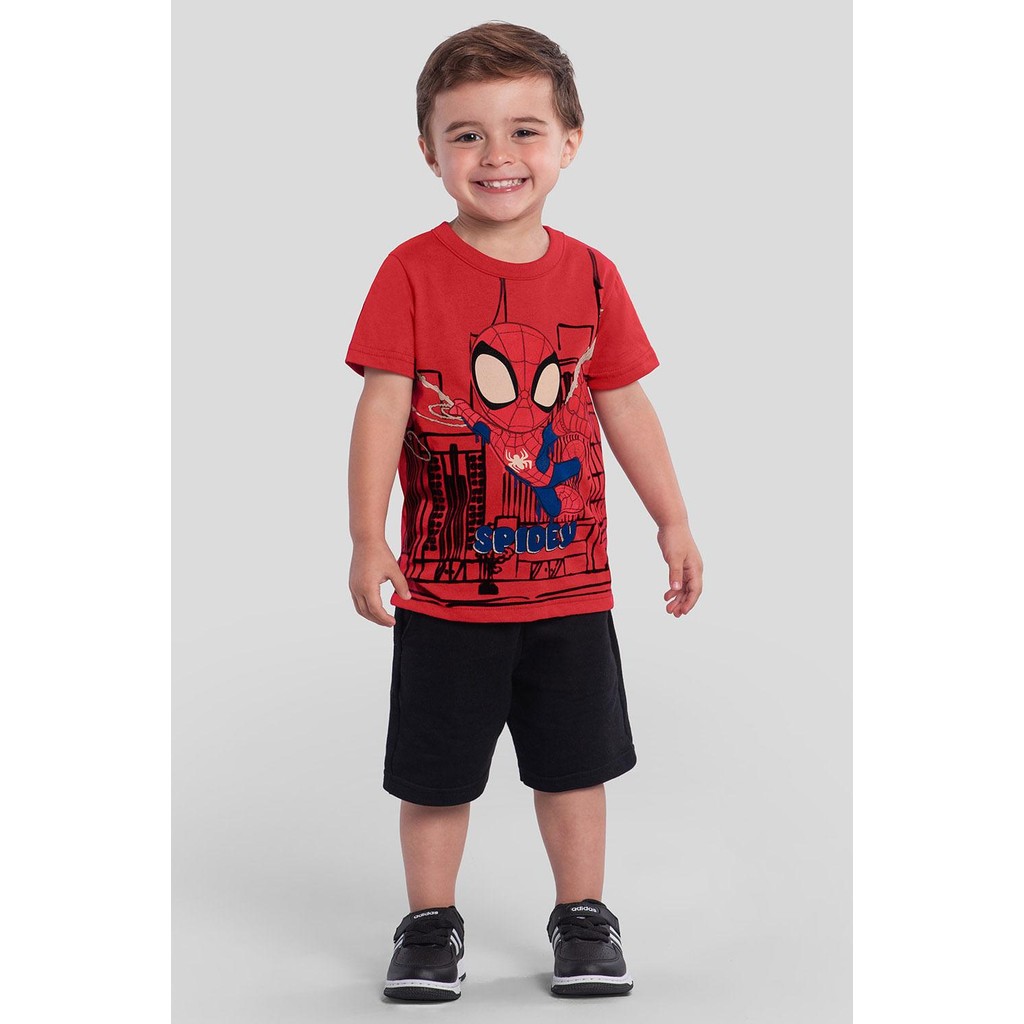 Camiseta infantil menino do Homem-Aranha Brandili em Oferta na Shopee