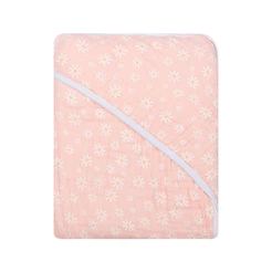 Toalha Banho Bebê Papi Soft Estampa Margaridas 80cm x 80cm