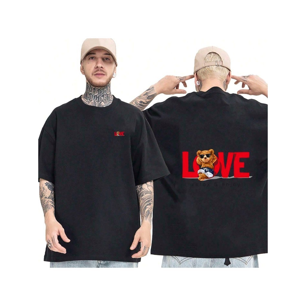 Camiseta OVERSIZED Preta StreetWear Gola em Ribanna Alta Plus Size Modelo: "LOVE" ! !