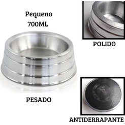 Comedouro ou Bebedouro de Alumínio Pesado Antiderrapante Para Cães e Gatos