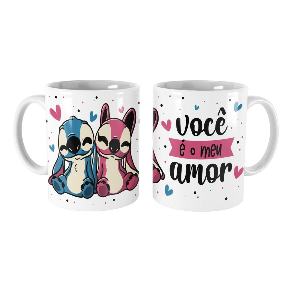 Caneca Stitch E Angel Você É O Meu Amor Presente Casal