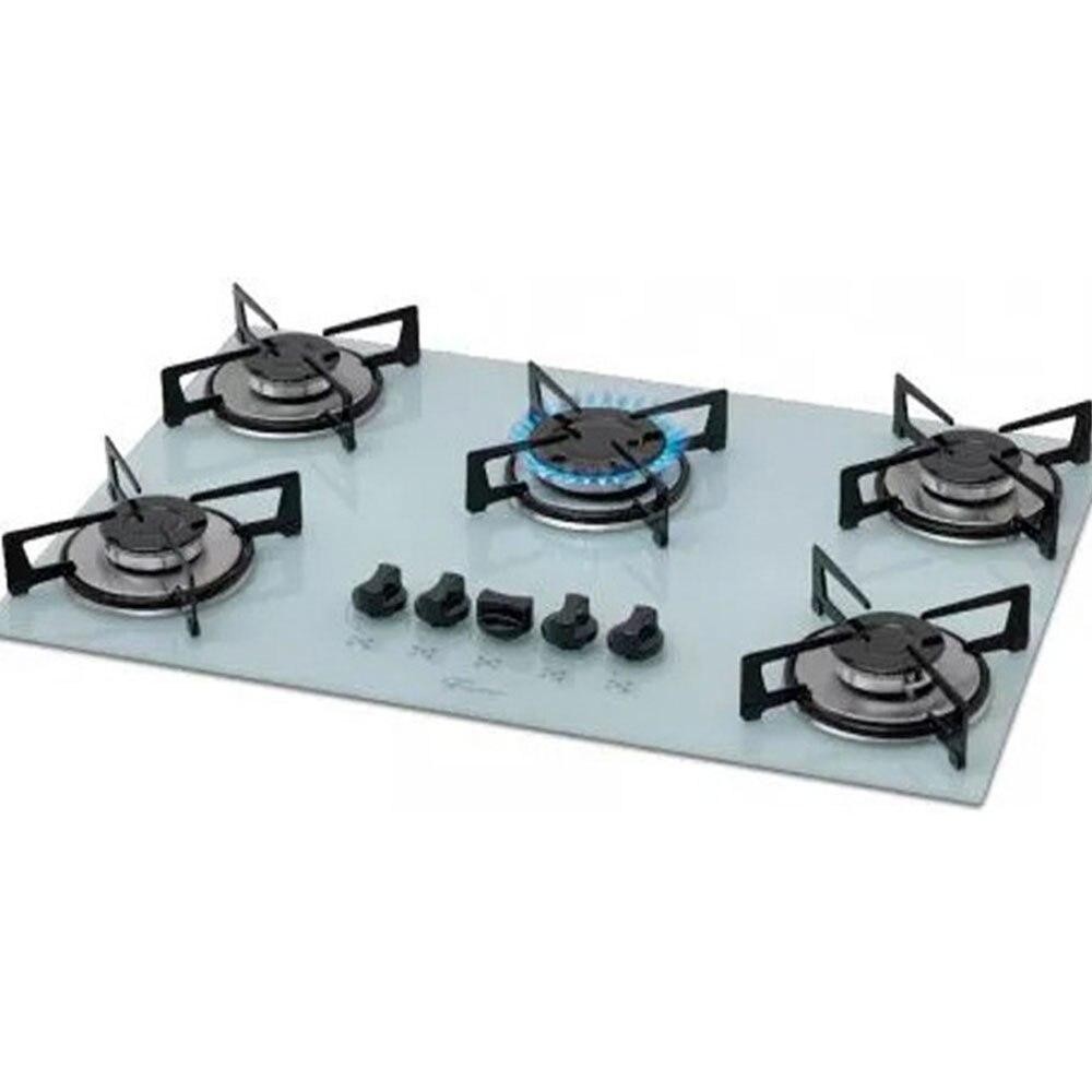 Cooktop 5 Bocas Fischer Acendimento Superautomático, Branco - Bivolt em Oferta na Shopee