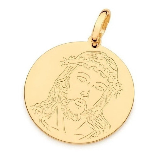 Pingente Rommanel Medalha Jesus Frase Ele É Meu Deus 542460