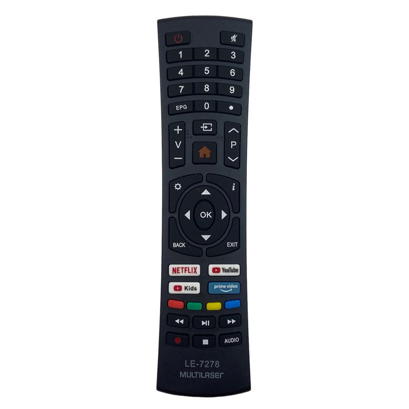 controle remoto para tv multilaser smart com netflix / youtube kids / primevideo - modelo 7278 - Substituto Compatível em Oferta na Shopee