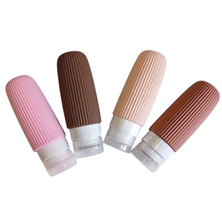 Kit Frascos Dispenser 90ML Silicone Viagem Estojo Transparente Para Cosmeticos em Oferta na Shopee